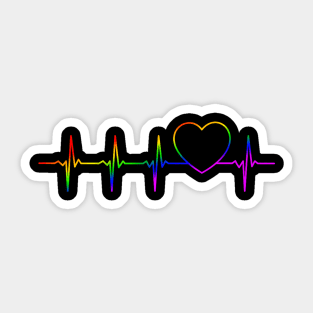 Lgbt Heartbeat Ekg Gay Lesbian Sticker